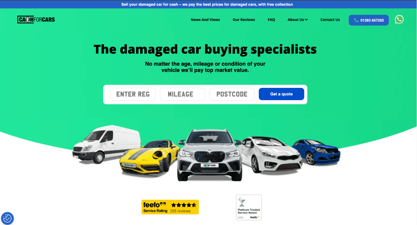 Cashforcars.co.uk Website